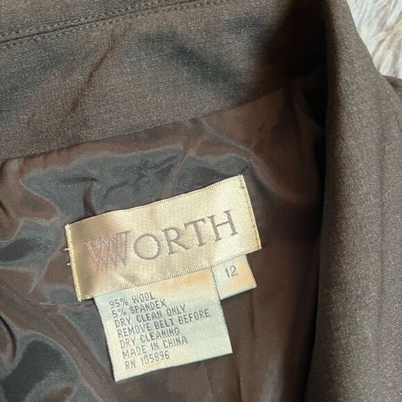 Worth Dark Gray Short Sleeve Long Wool Blazer Size 12 - Picture 2 of 4